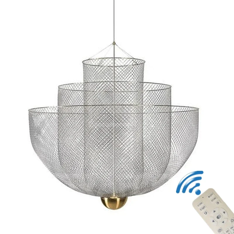 

Металлическая люстра в нордическом стиле с регулируемой яркостью, дизайнерский светильник из железа с геометрическим рисунком, ажурный подвесной светильник в стиле лофт, освещение