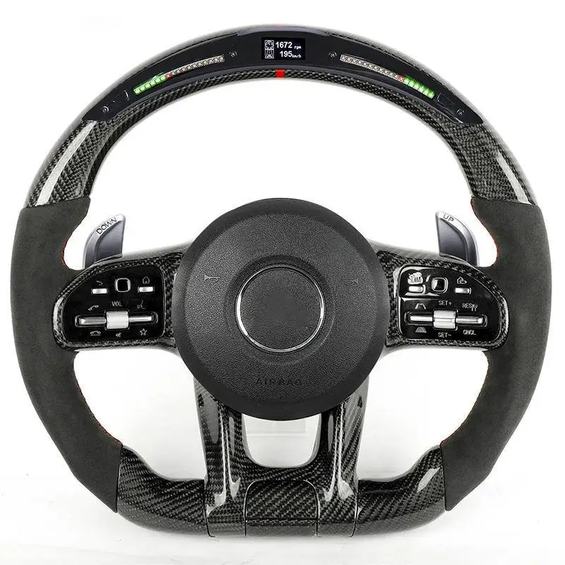 

Fit For Benz A E S C G Class W205 W204 W212 W211 W213 E300 W218 Old Model NewModel LED Carbon FiberSteering Wheel