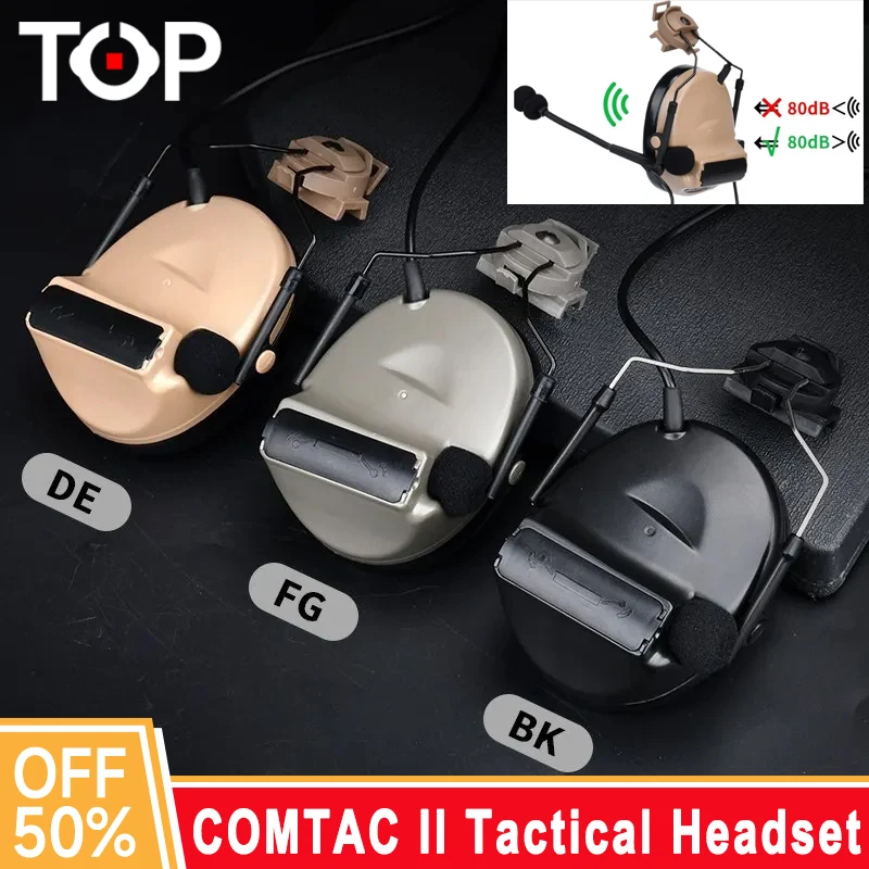 

WADSN COMTAC II Tactical Headset Pickup Noise Reduction for Fast Helmet Hunting Shooting Headphone With Kenwood U94 PTT WZ113