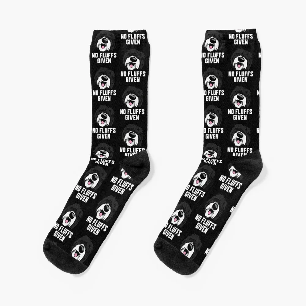 

No Fluffs Given - Sheepadoodle Lovers The Dood Funny Doodle Dog Socks Rugby Stockings man Men Socks Luxury Brand Women's