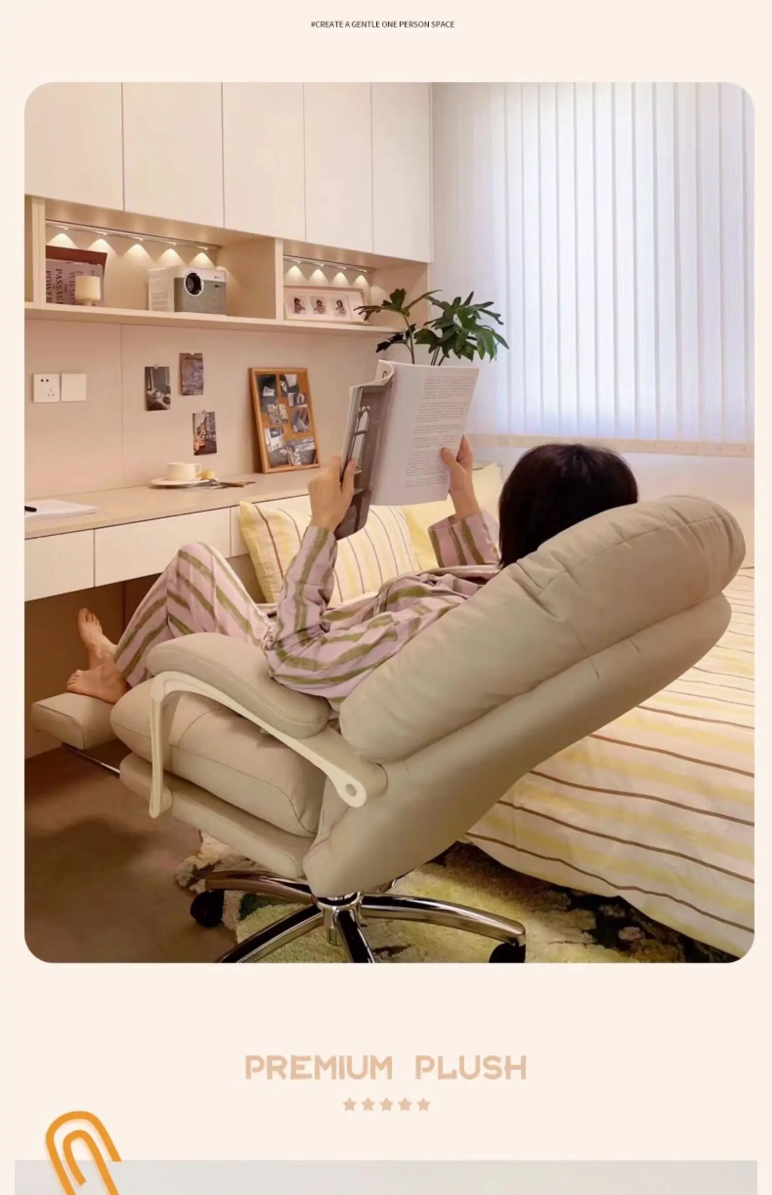 Genuine Leather Luxury Relaxing Chair Living Room Design Sedentary Rotating Office Chair Backrest Computer Silla Furniture Home
