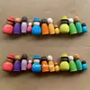 Together Rainbow Peg Dolls Handmade Wooden Toys Montessori Activity Open Ended Play Dolls Natural Montessori Toys for Children 1