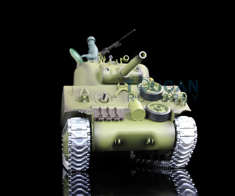 HENG LONG 7.0 Upgraded M4A3 RC Tank 1/16 Scale 2.4G Sherman RTR Remote Control Tank 3898 Metal Tracks Model TH17671 5