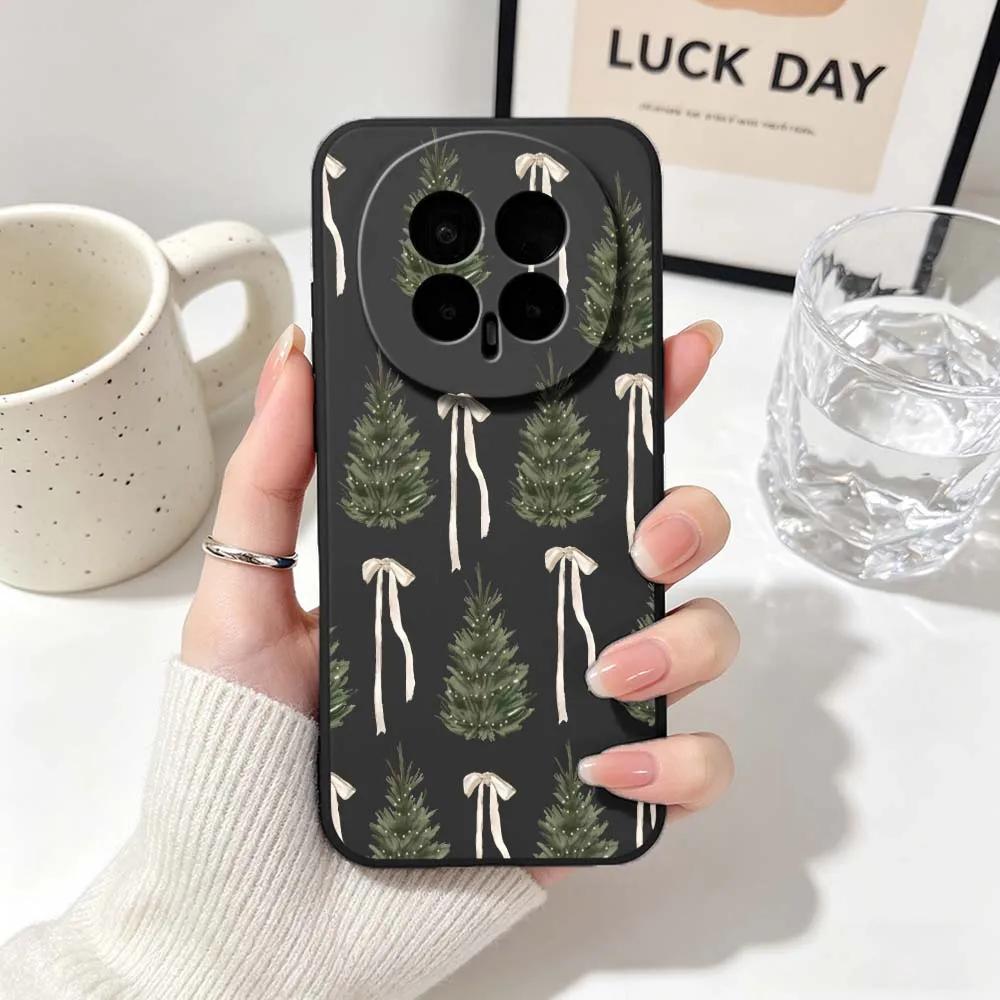 Festive Christmas Tree Pattern Phone Case - Black
