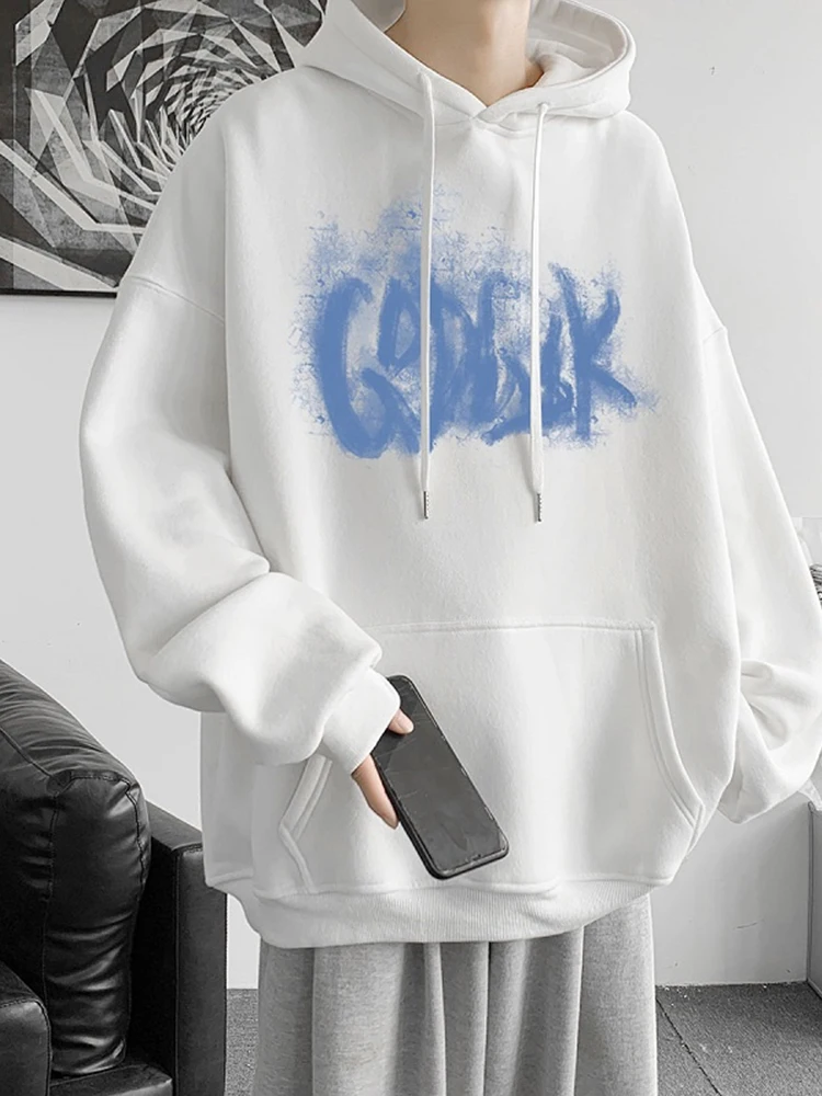 thumbnail image 1 of Nuevas sudaderas con capucha con letras de grafiti creativas de buena suerte para hombres, sudaderas con capucha de estilo urbano Y2K, jerséis con estampado de hip hop, sudaderas con capucha de vellón, 1 of 5