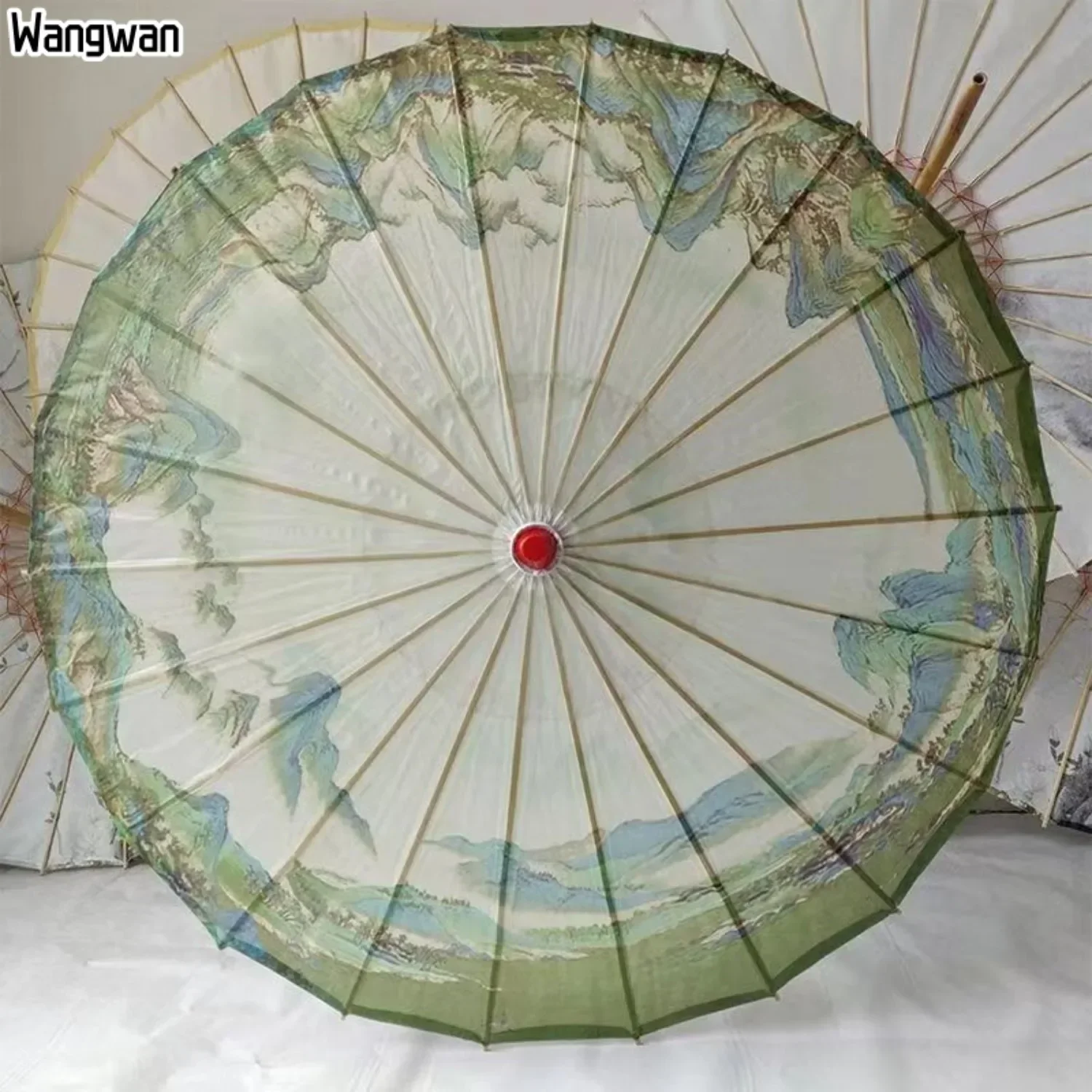 Vintage Chinese Parasol Oil Painting for Girls Holding Umbrella Decoration Wind and Water Resistant Dancing