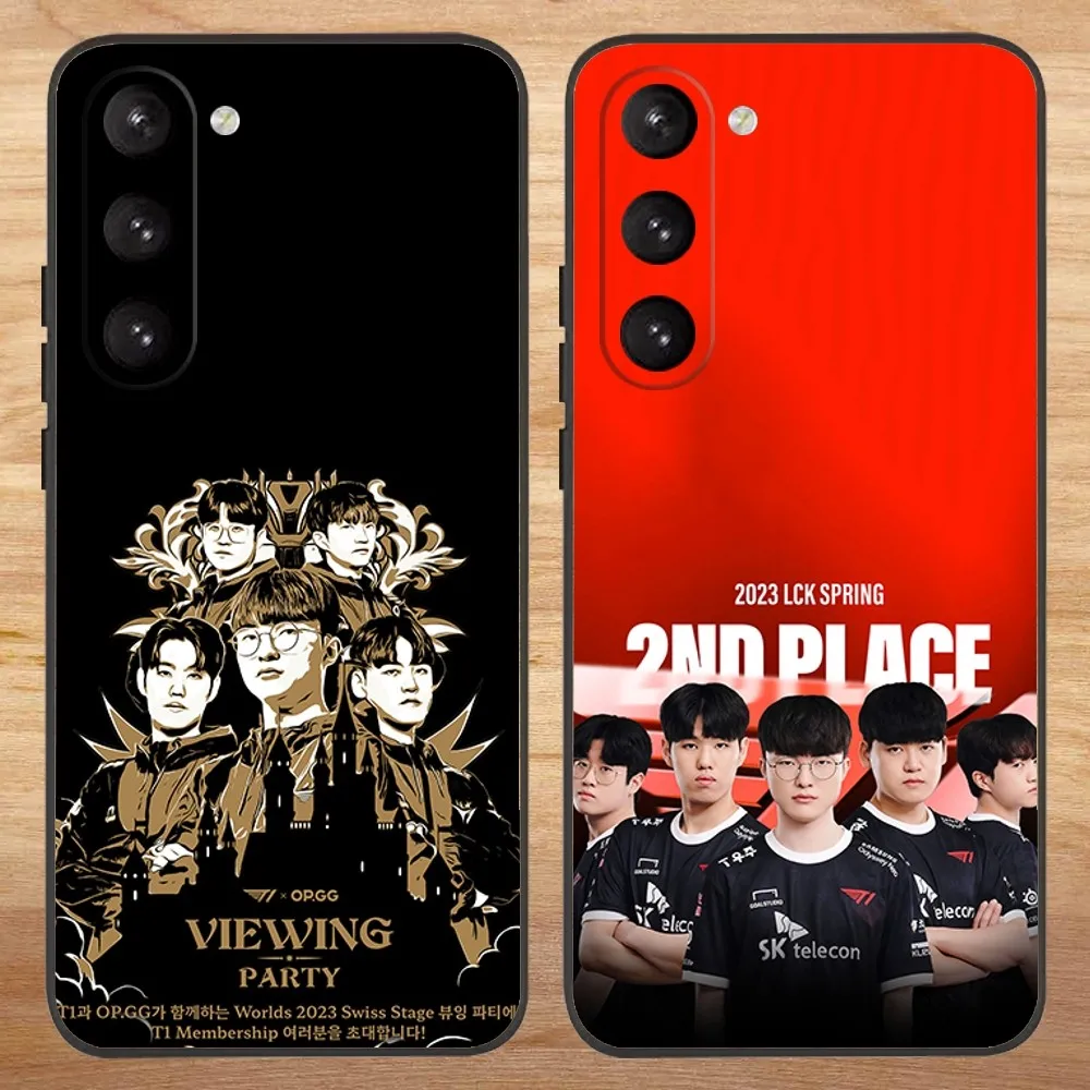 2023 T1 Team L-Lols LPL чехол для телефона Samsung S23,23,22,30,21,10,9,Note20 Ultra,Lite,Ultra,5G,Plus,FE, черный мягкий чехол