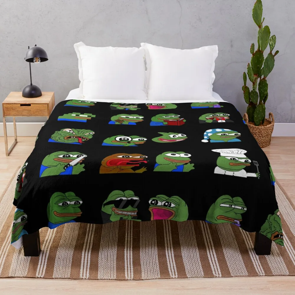 

pepe peepo variety set (16 pepes edition) Throw Blanket Microfiber Blanket