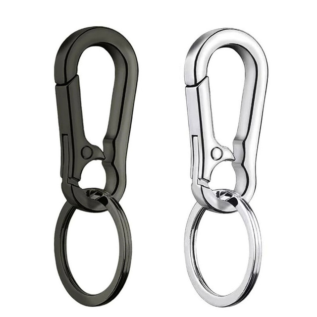 Stainless Steel Keychain Buckle Anti-lost Waist Belt Clip Keyring Buckles Carabiner Keychains Outdoor Climbing Sports Tools