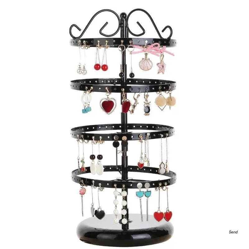 

5 Tiers Rotating Jewelry Display Stand 220 Holes Earring Storage Stand Organizer