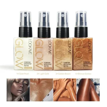 Shimmer Oil Spray Waterproof Long Lasting Moisturizing Gold Bronze Contour Brightening for Face Body Sparkle Liquid Highlighter 1
