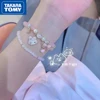 TAKARA TOMY 2022 New Cartoon Hello Kitty Beaded Crystal Bracelet Cute Sweet Girlfriend Gift 1