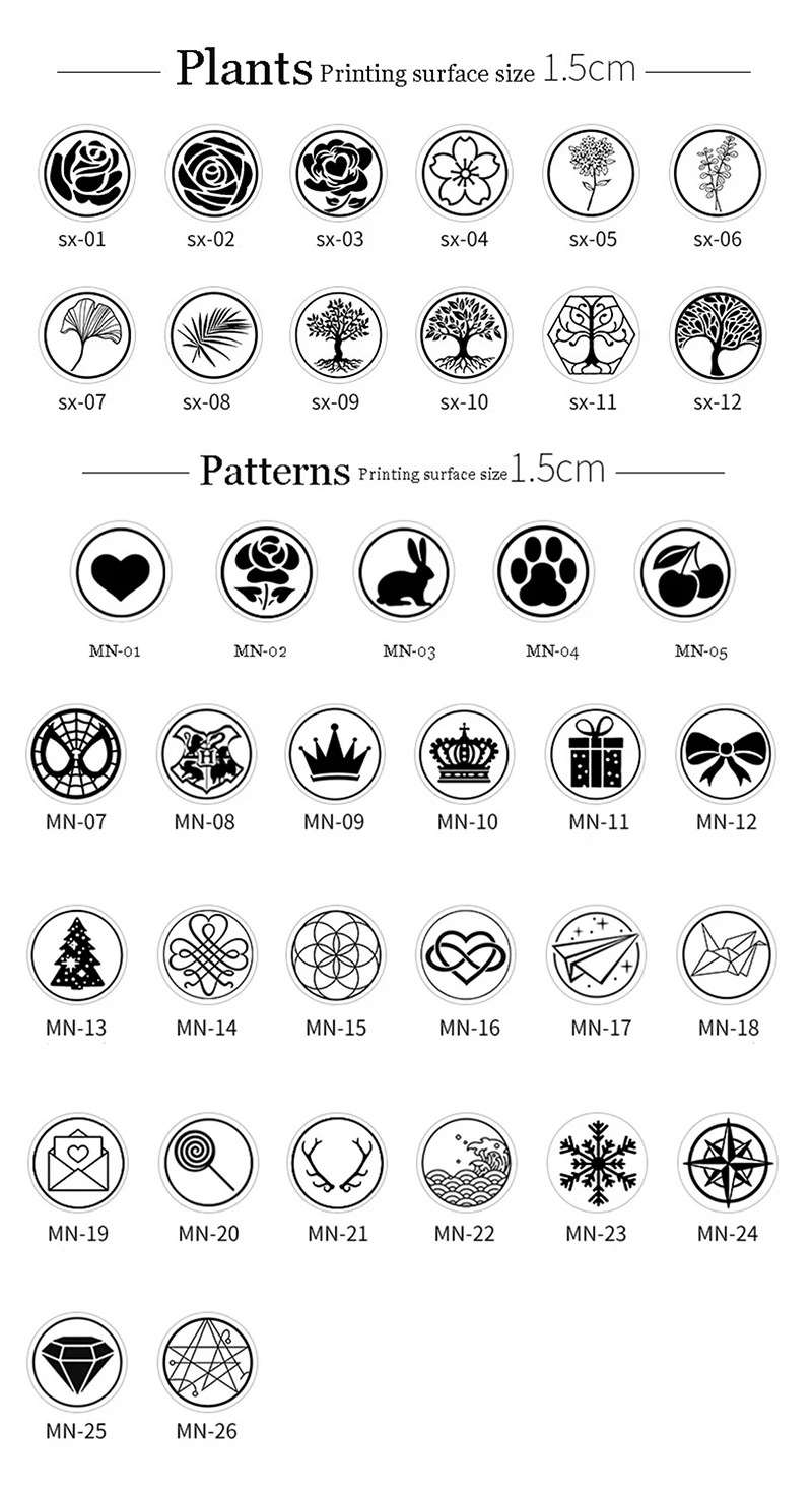 미니 왁스 씰 황동 스탬프, 맞춤형 로고, DIY 봉투, 청첩장, 스크랩북 장식, 맞춤형 15mm 스탬프