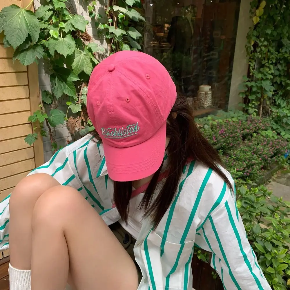 

Letters Embroidered Baseball Cap Comfortable Adjustable Duck Tongue Hip Hop Hat Face Smaller Casual Peaked Hat Couples