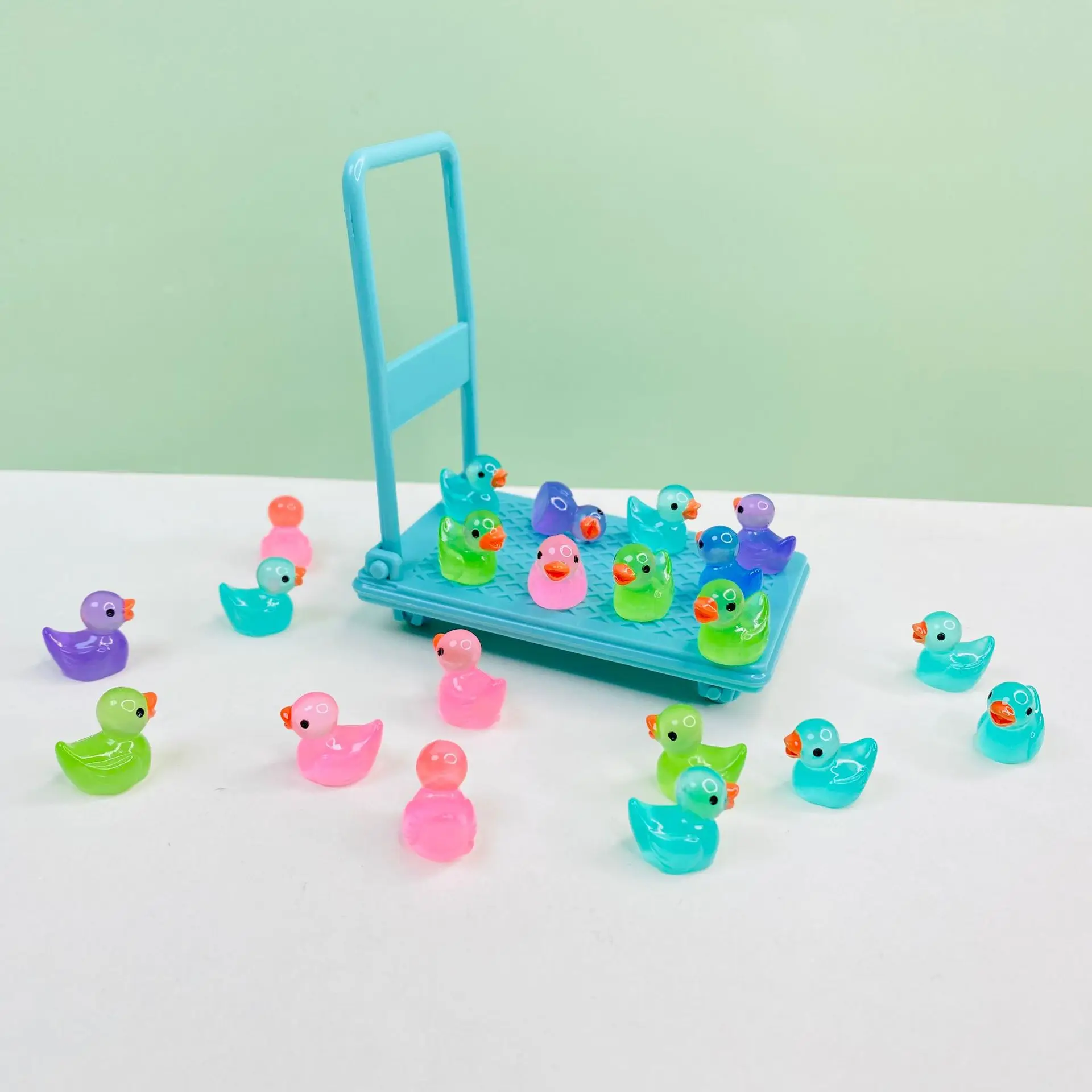Phone Case Decoration 10Pcs 20Pcs Nightglow Little Duck Cartoon 3D Transparent DIY