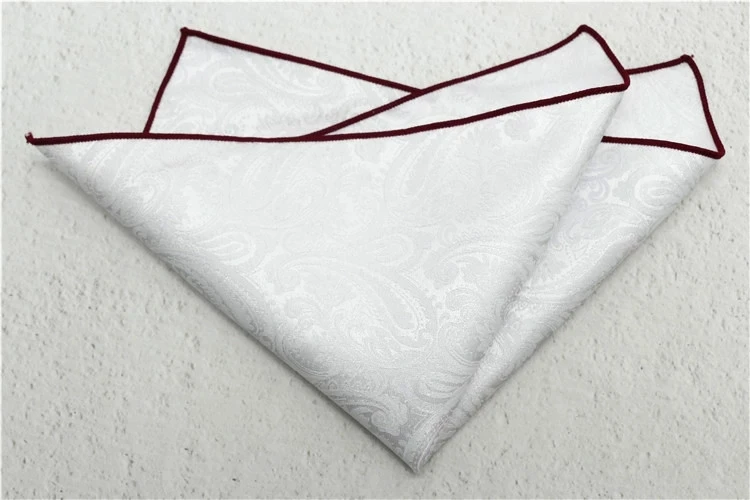 Classic Pasiley Pocket Square Mens Formal Business Black White Handkerchief Wedding Party Suit Accessories Daily Neckwear Cravat