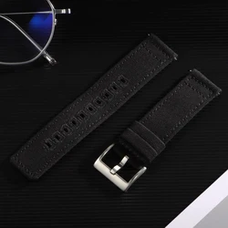 Quick Release Nylon Canvas Watch Straps - Versatile and Stylish Watchbands - 22mm (Black)