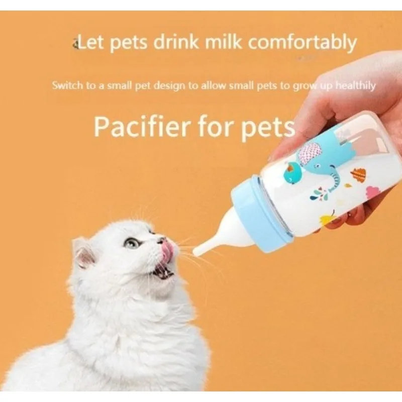 DEMORA Small Animal Nursing Kit - 2oz Graduated Feeding Bottle with 2 Replaceable Nipples for Kittens/Puppies/Hamsters/Rabbits