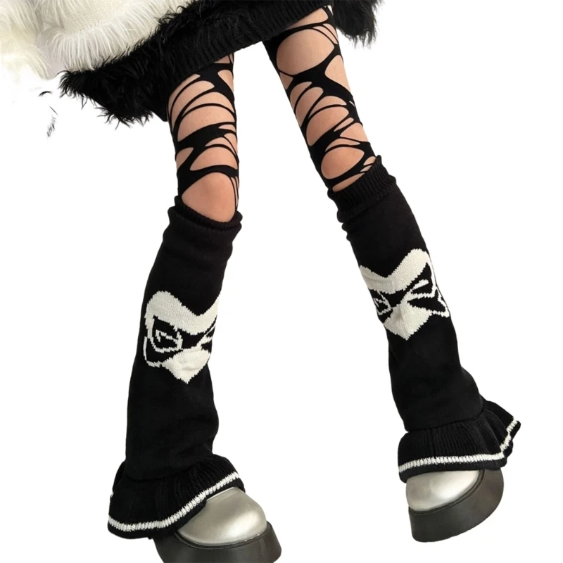 

Y2K Leg Warmers for Women Girls Sweet Lolitas Leg Warmers Bpw Knitted Long Socks Gothic Harajuku Leg Cover Stockings