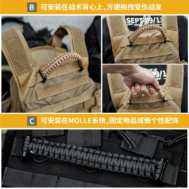 Maniglia per borsa tattica multifunzione Accessori per cinghia per maniglia per zaino sostituibile stile Techwear per esterni - immagine 4