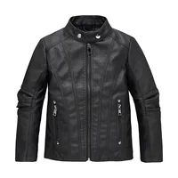57419-490bad.jpg Leather Jacket (Kids Zip-Up Pocket Casual Coat)