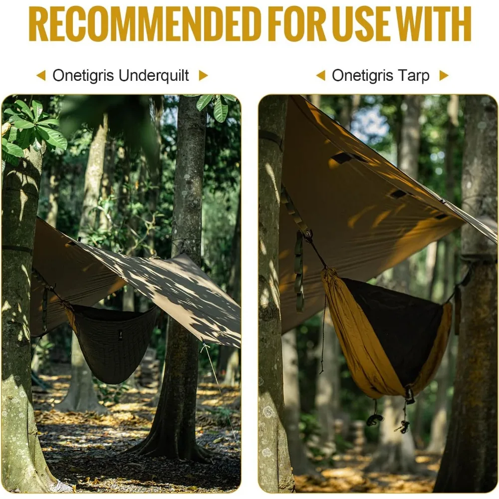 Camping Hammock with Net, Lightweight Portable，with Warm Internal Cover & Tree Friendly Straps，Hammocks 4