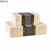 Minimalism Leather Jewelry Boxes Wood Rectangle Cosmetic Jars Dresser Table Desk Decoration Exquisite Jewelry Storage Jar 5