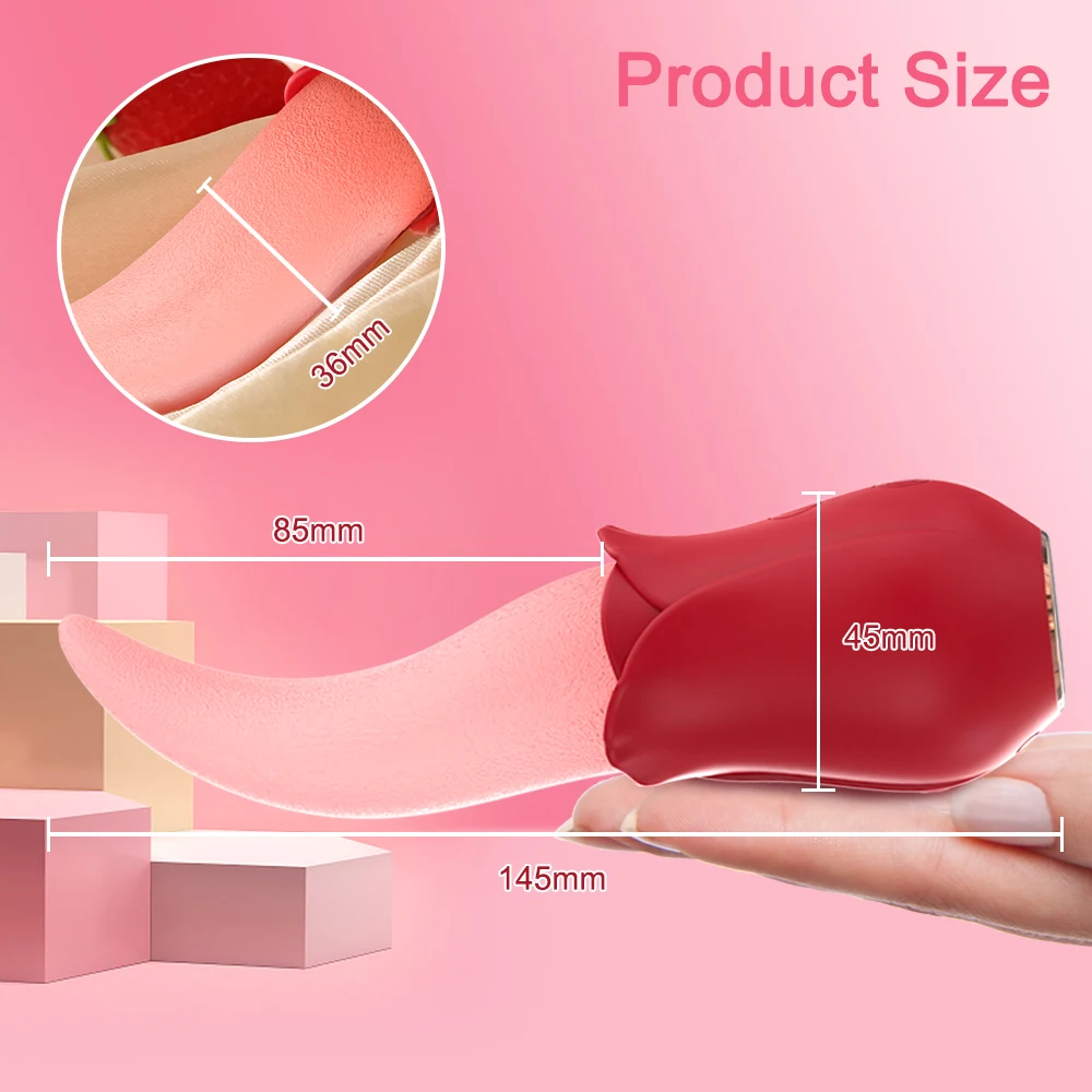 Rose-Sucking Vibrator for Women Realistic Tongue Licking Clitoral Stimulation Stimulator Vibrators Female Sex Toys for Women