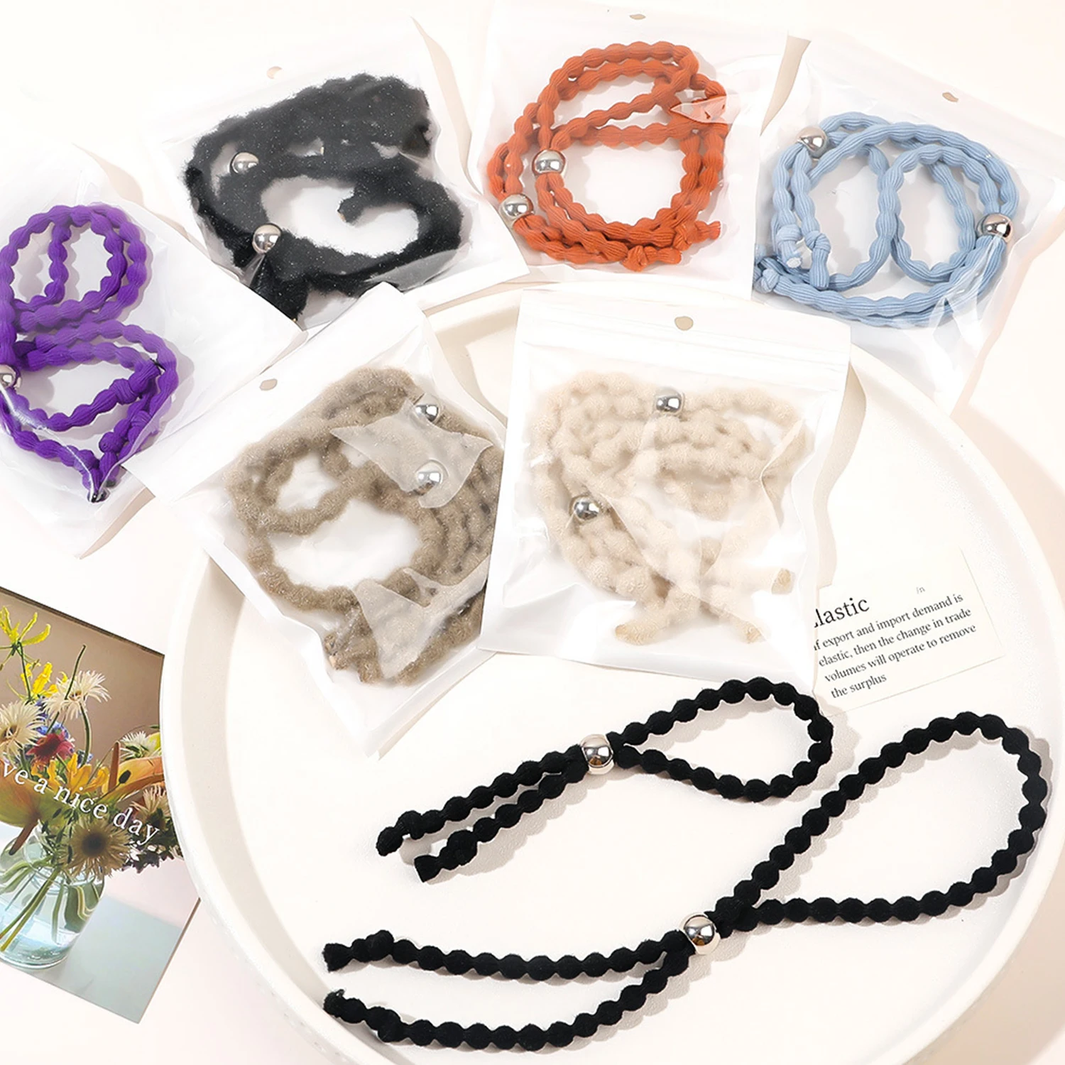 

Adjustable Length Hairbands Sliding Ponytail Holder Comfortable All Day Reduce Headaches Long Cushioned Headbands Tie For Women