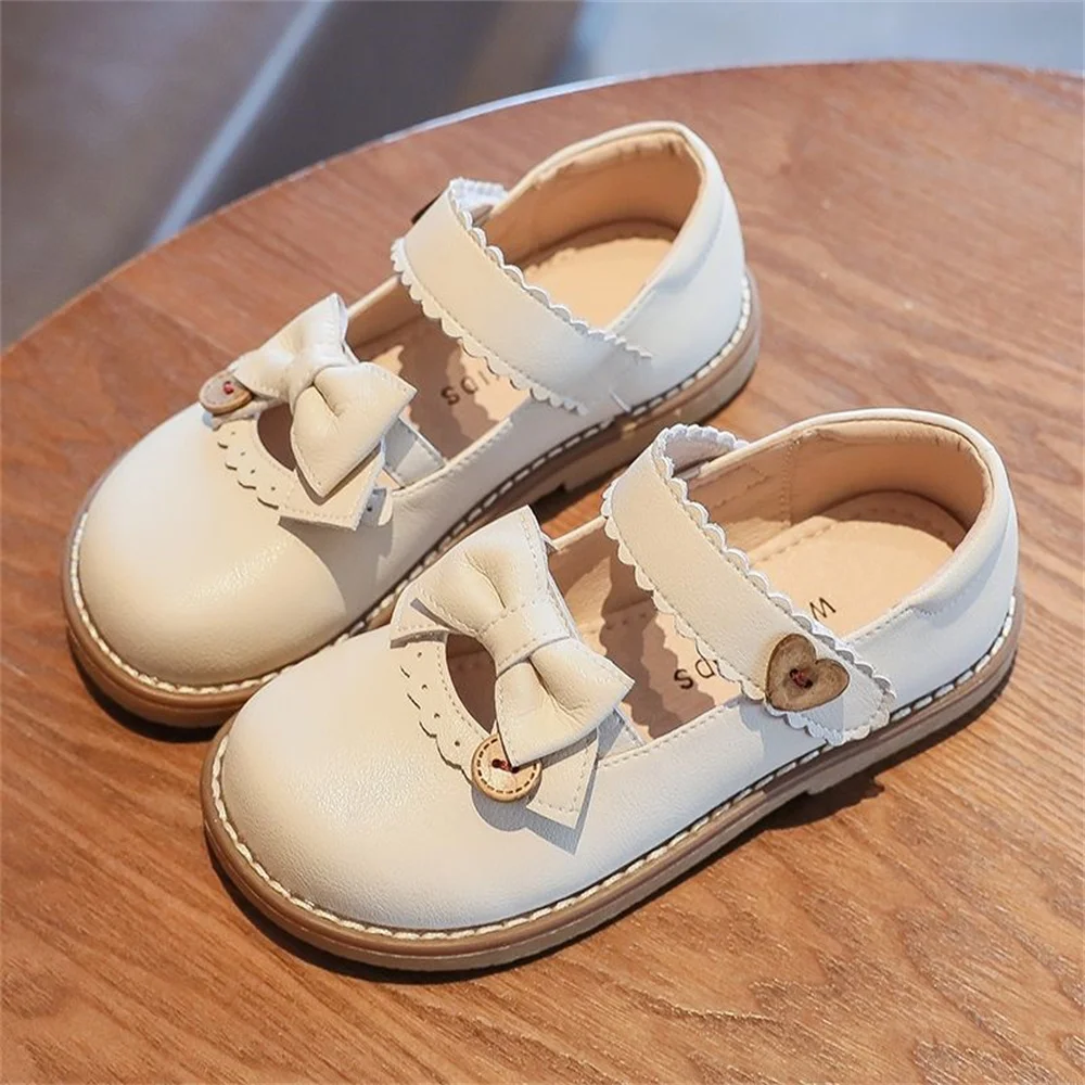 

2023 Spring Autumn Baby Shoes PU Leather Boys Girls Shoes Princess Bowknot Baby Prewalker zapatos informales Children's shoes