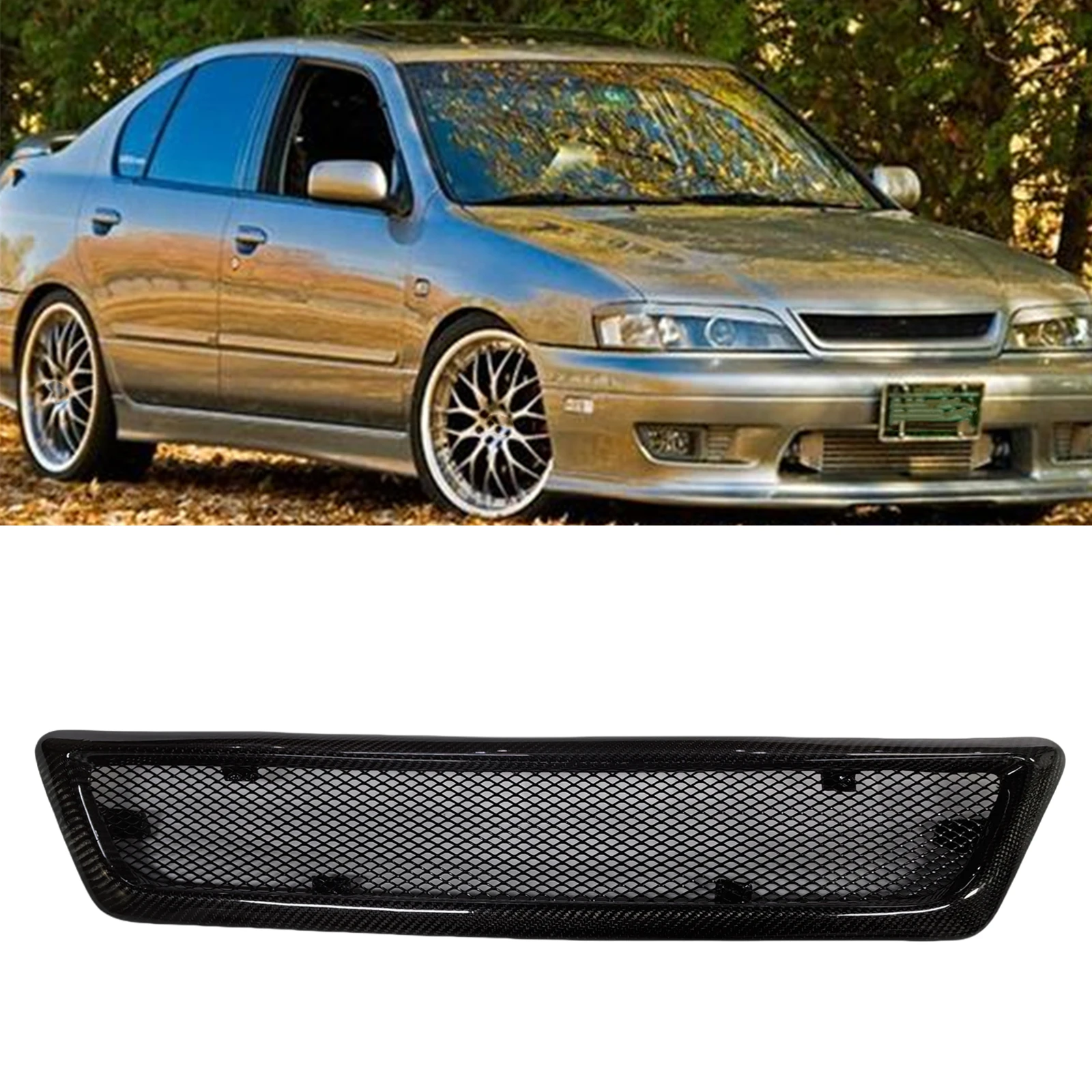 

Передняя решетка для Infiniti G20 G20t Nissan первоклассный 1999-2002 гоночный гриль из углеродного волокна/искусственный верхний бампер