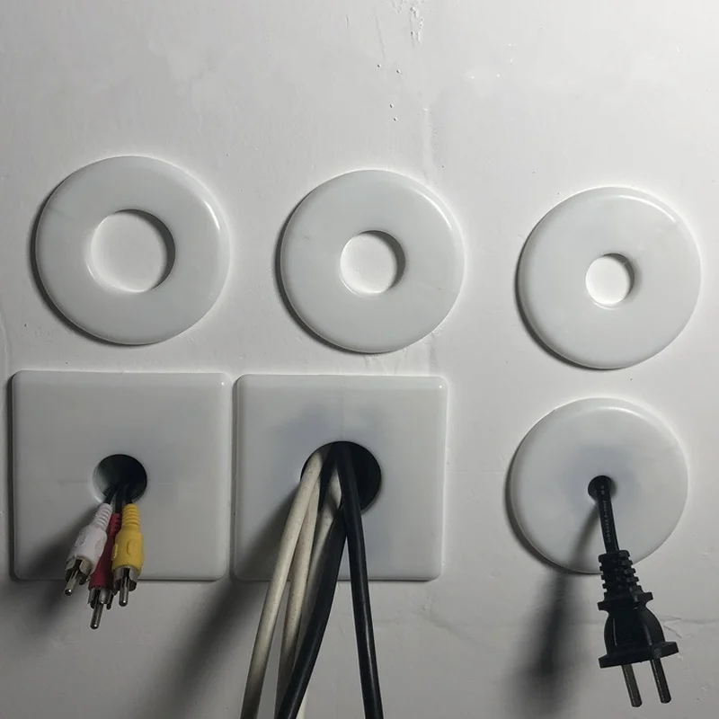 Plastic Wall Wire Hole Cover Plate Base Plug Round 86 Type Switch VGA