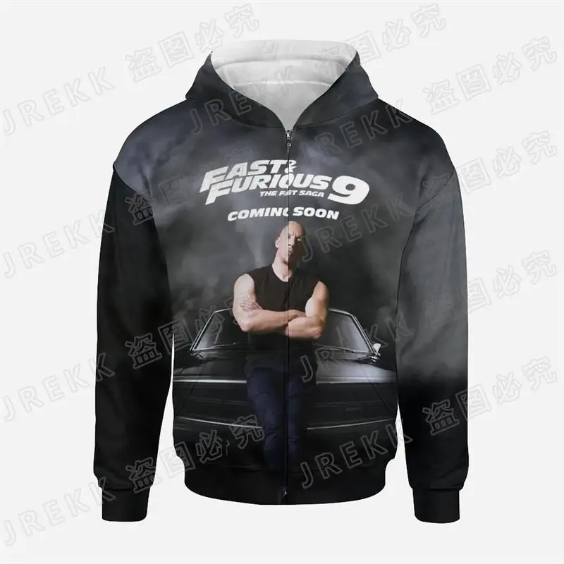 thumbnail image 1 of Sudadera con capucha y cremallera con estampado 3D de Fast & Furious para hombre y niño, estilo de carreras de carretera, superventas, para primavera y otoño, 1 of 5