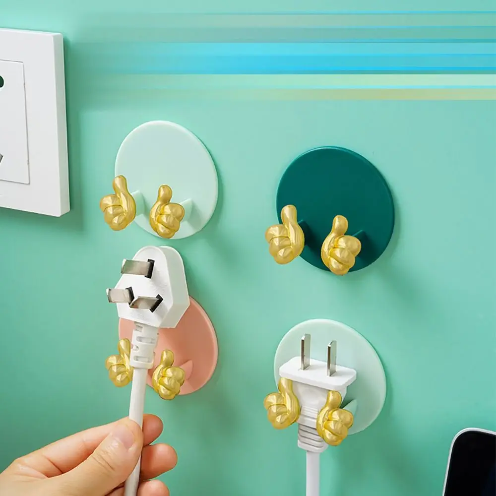 No Punching Gold Finger Plug Hook Multifunzionale Forte Adesivo Power Cord Organizer Rack Creativo Wall Hang Storage