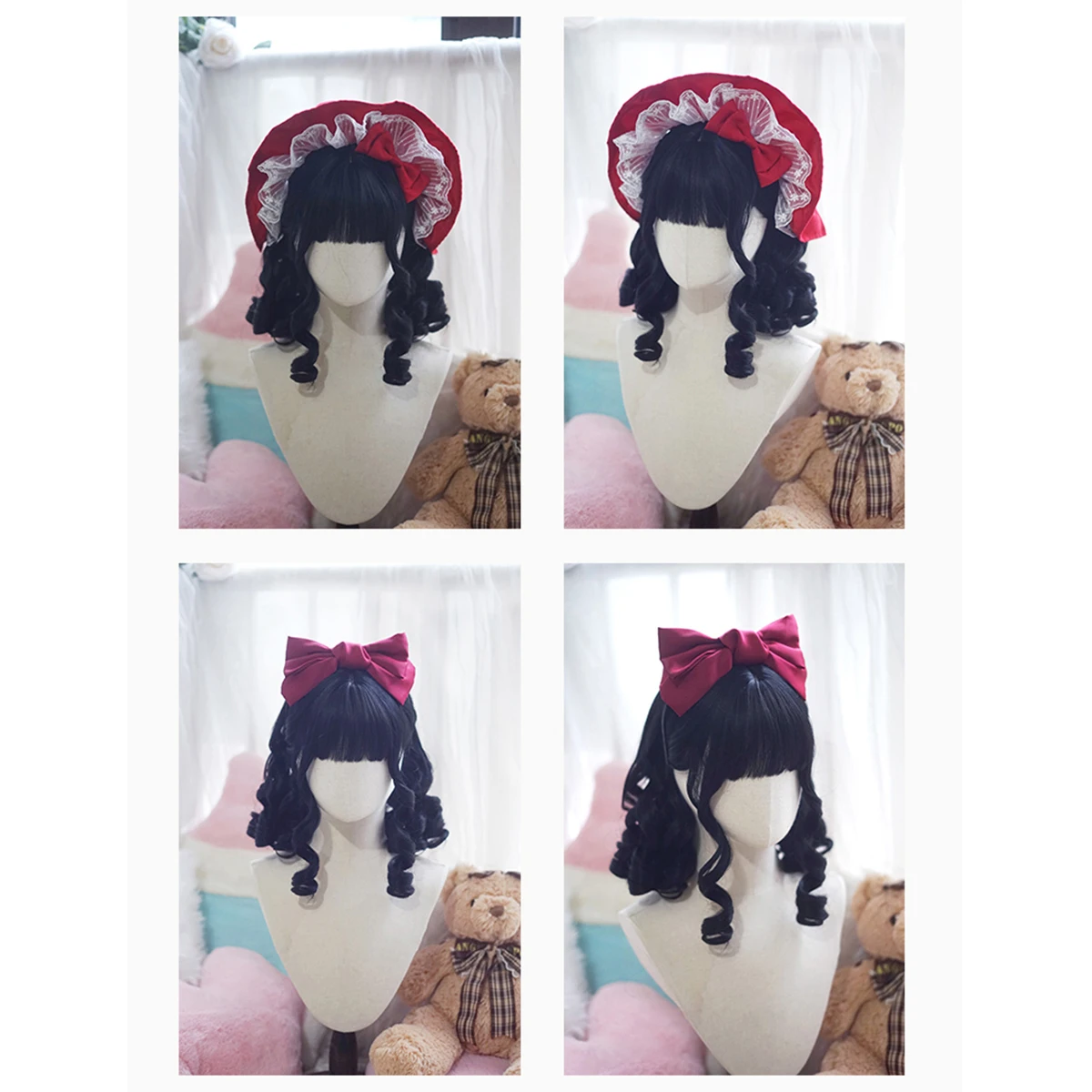 DUTRIEUX Synthetic Cosplay Wig Princess Curly Woman Cute Long Curly Anime Wig Lolita Natural High-Quality Heat-resistant Wig