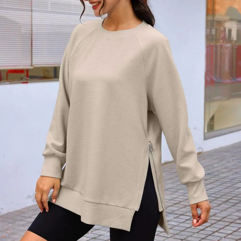

Women Solid Color Sweatshirt Warm Lady Sweatshirt Stylish Women's Loose Fit Sweatshirt Soft Round Neck Lady Sweatshirt