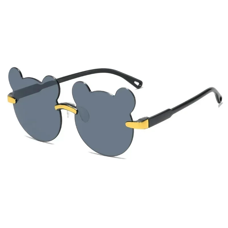 Kids Cute Bear Sunglasses Cartoon for Boy Girl Children Rimless Sun Glasses UV400 Outdoor Sunscreen Frame