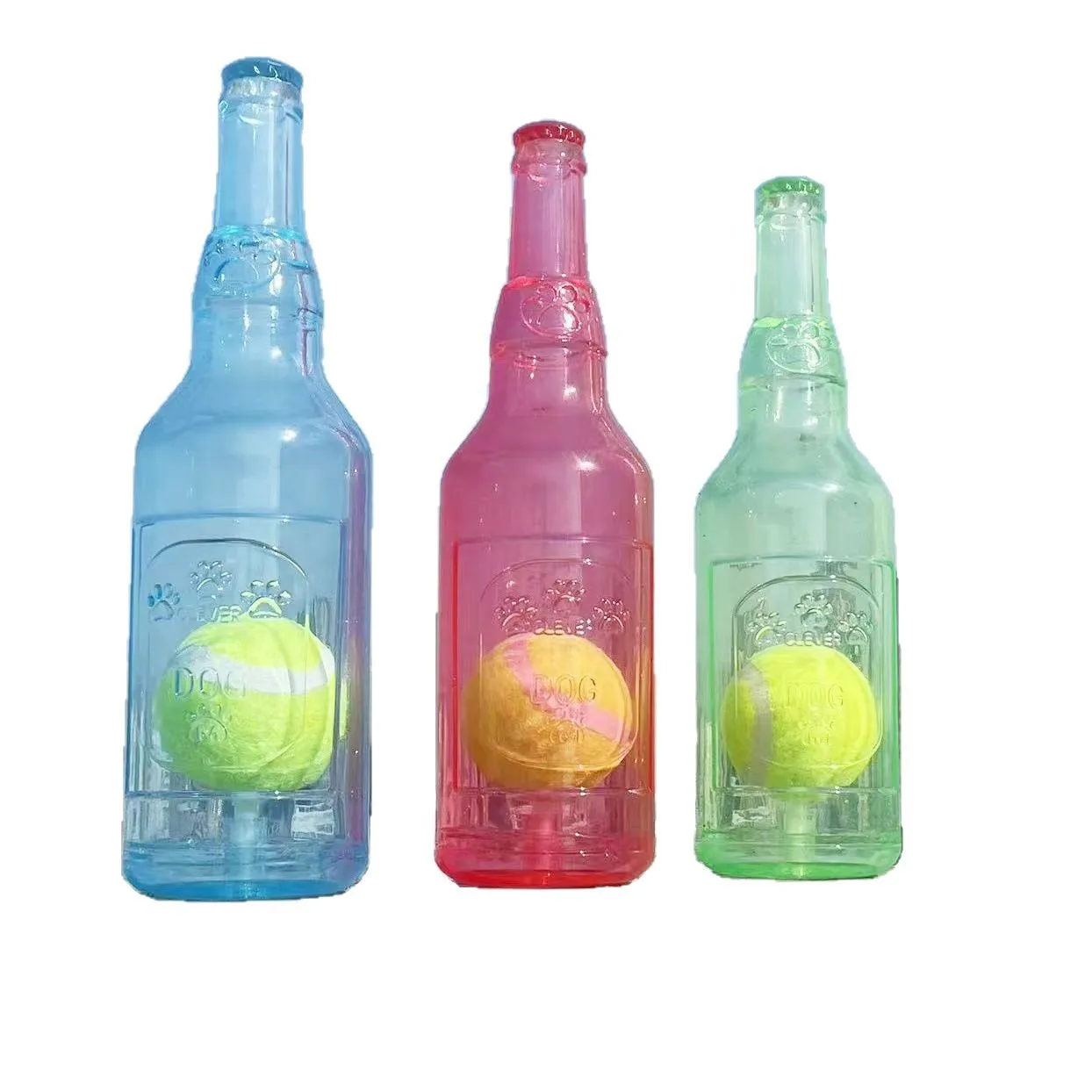 Dog toy bottle TPR tennis bottle pet cat puzzle resistant bite resistant sound making rubber floating relieve boredom