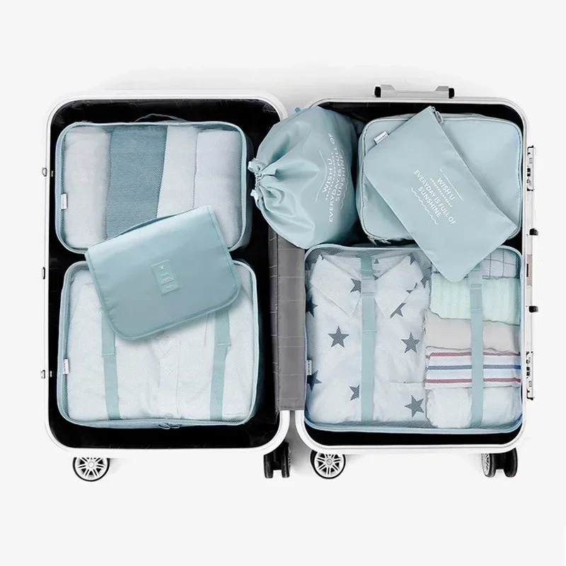 8-piece set travel bag organizer clothes luggage blanket shoes organizers suitcase pouch packing cubes