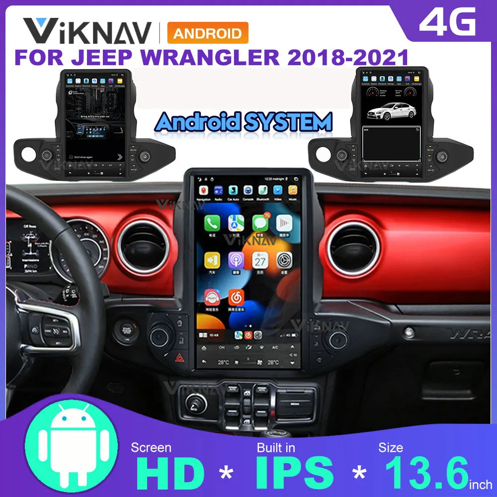 

64G Android 9 GPS Navigation Multimedia Player 13.6Inch Car Radio For JEEP Wrangler 2017-2021 Car Stereo Big Screen