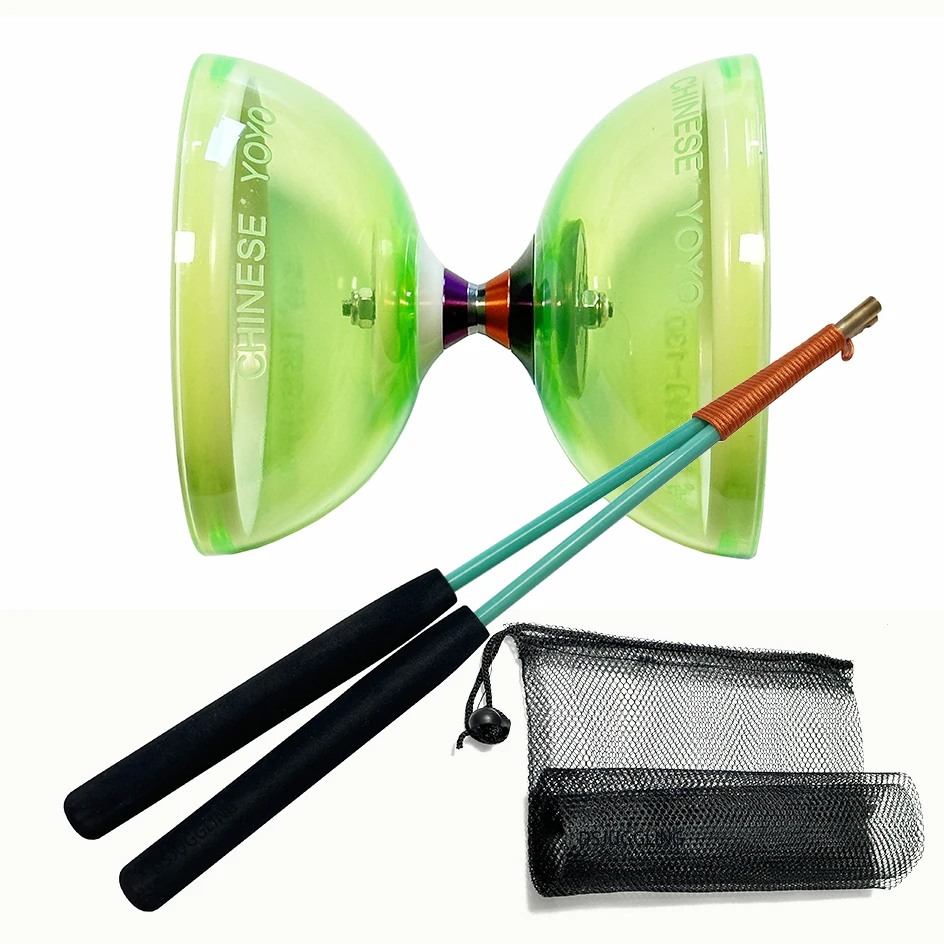 Diabolo Toy Professional Diabolo Set Packing Tri or Five Bearings Kongzhu With Hand-Stick and Mesh Bag