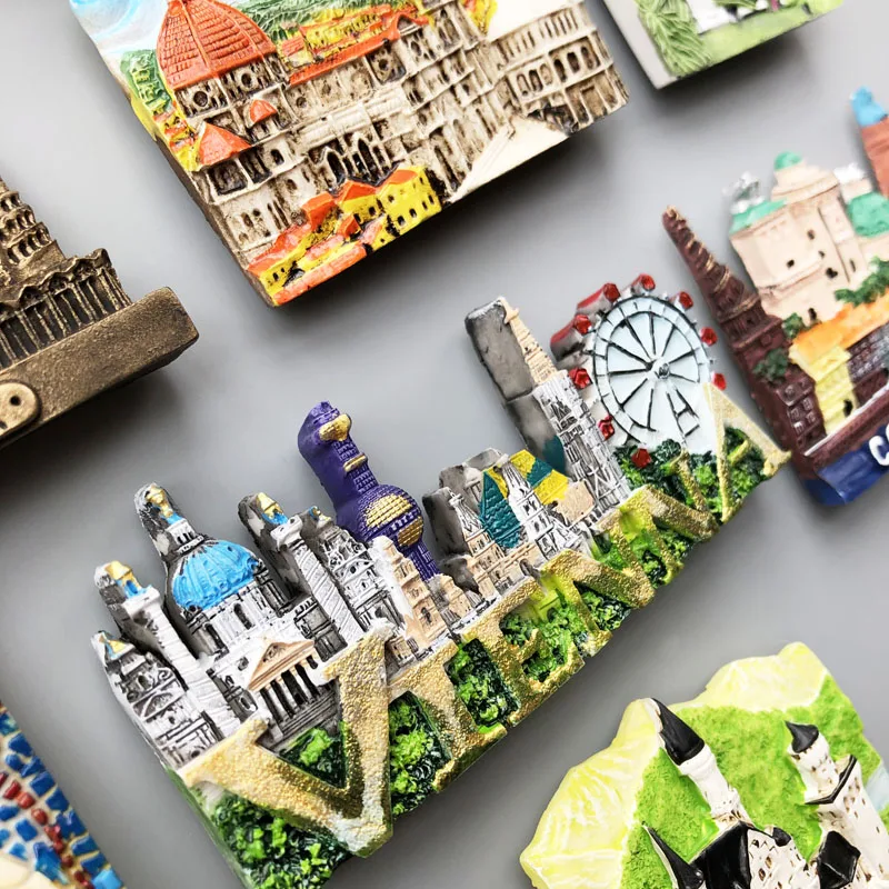 Magnetic Fridge Stickers Country Travel Souvenir France Florida Flamingo Iceland Dutch Florence