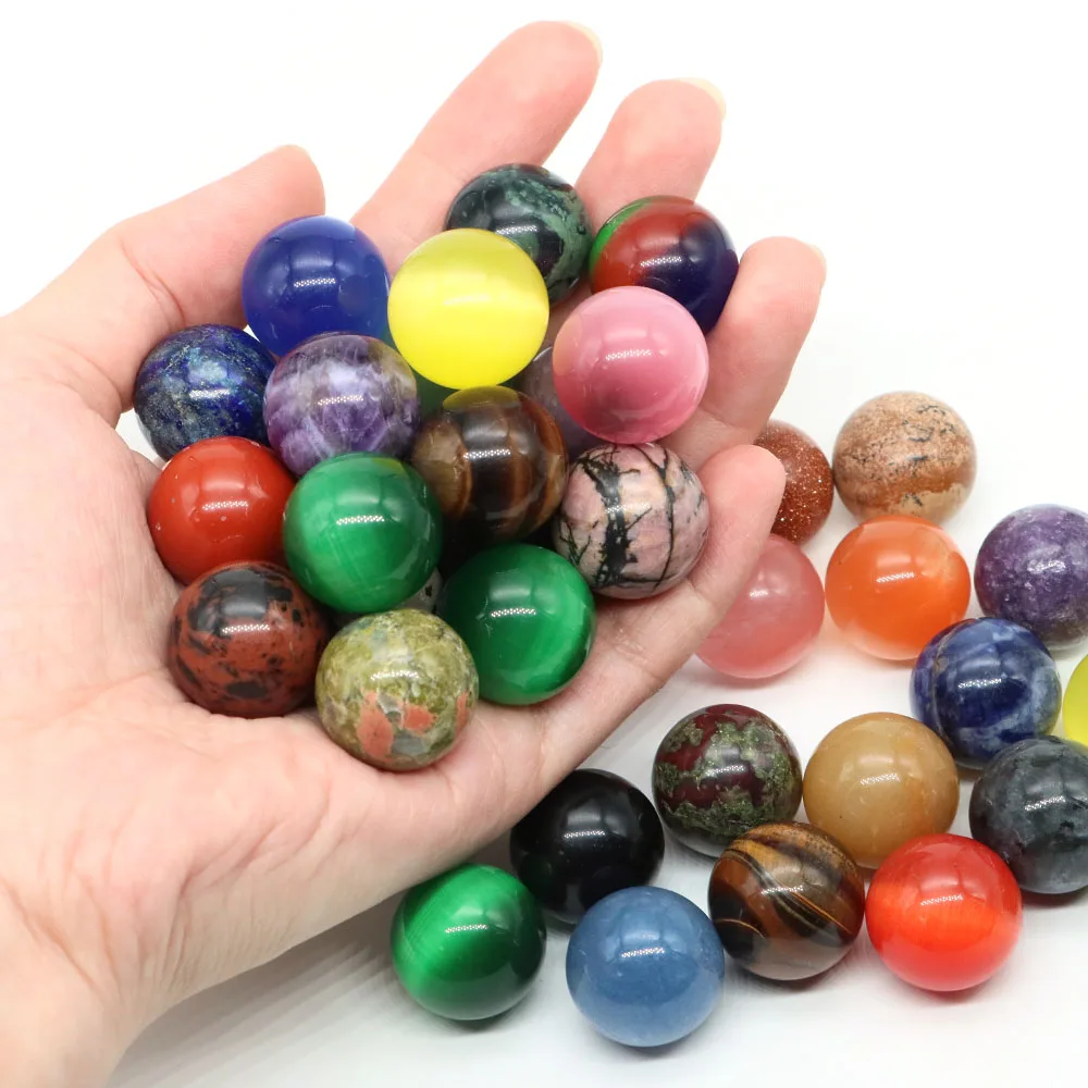 thumbnail image 1 of Bolas redondas de cristales naturales de 20 mm, amatista, cuarzo, piedra no porosa, esferas de piedras preciosas para hacer collares, pulseras y joyas, 1 of 5