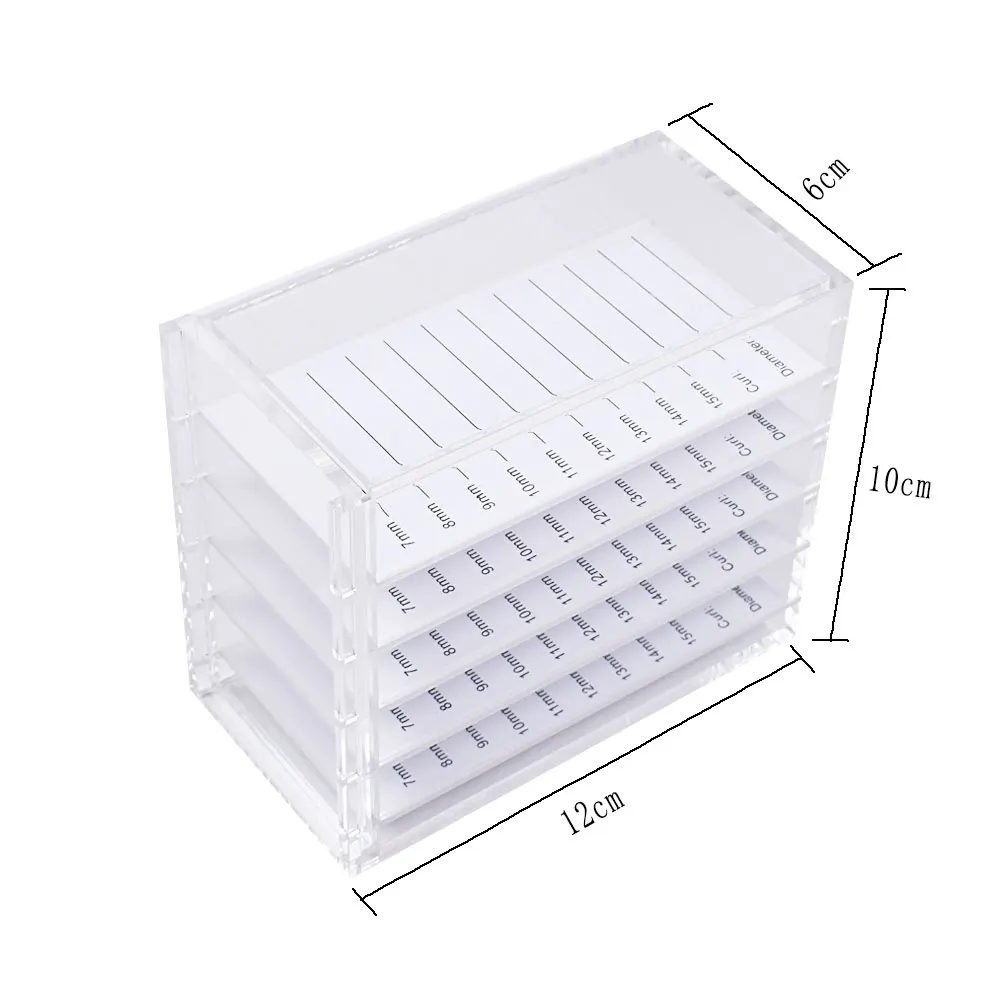 HUAZDS  False Eyelashes Storage Box 5 Layers Acrylic Pallet Lash Holder RED/BLUE/WHITE