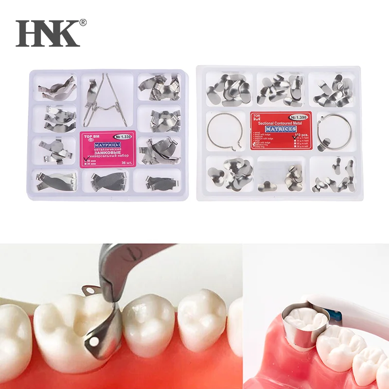 

100pcs/Box Dental Sectional Matrix System Dental Sectional Matrix Band Resin Clamping/Seperating Ring Dentist Tools