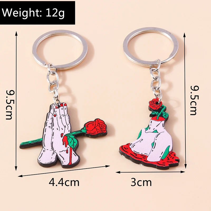 2 Stück Schädel Schlüssel bund Halloween Geist Krallen Schlüssel ring Anhänger für Männer Frauen Handtasche Dekor Charms DIY Schlüssel anhänger Schmuck Geschenke – Detail 4