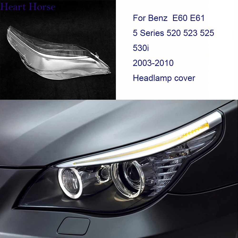 

Стеклянная крышка для фар BMW E60 E61 5 серии 520 523 525 530i, крышка абажура, лампа для фар, Защитная крышка для объектива 2004-2010