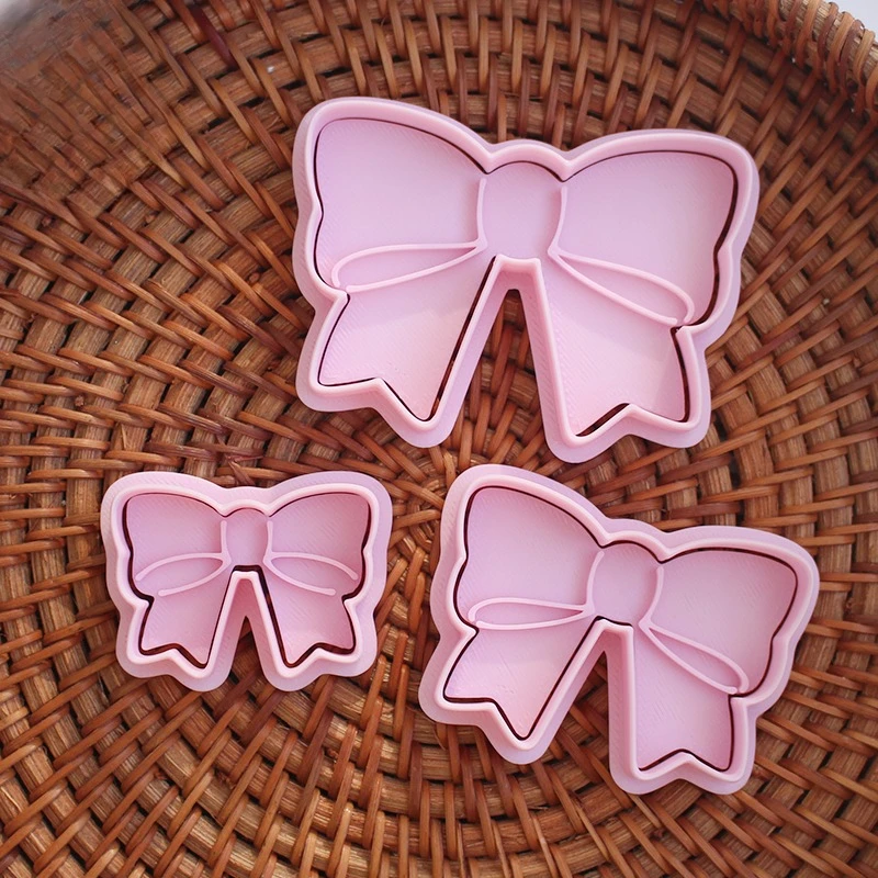 Cute Butterfly Bowknot Shaped Cookie Cutters 3D Bow Pressable Biscuit Moulds Stamps Embossers Cake Making Tools Baking Mold