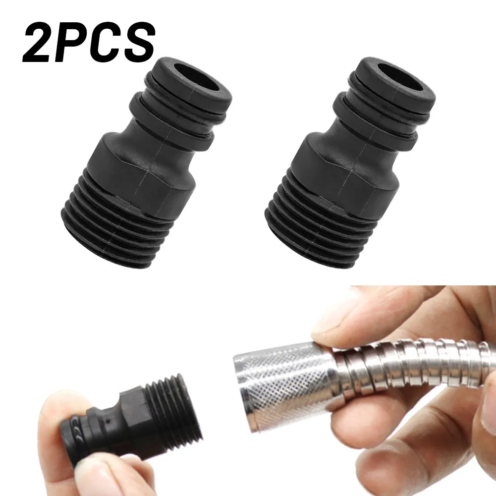 2Pcs 1/2" BSP Threaded Tap Quick Connectors Adaptor Garden Water Hose Quick Pipe Nipple Connector Fitting