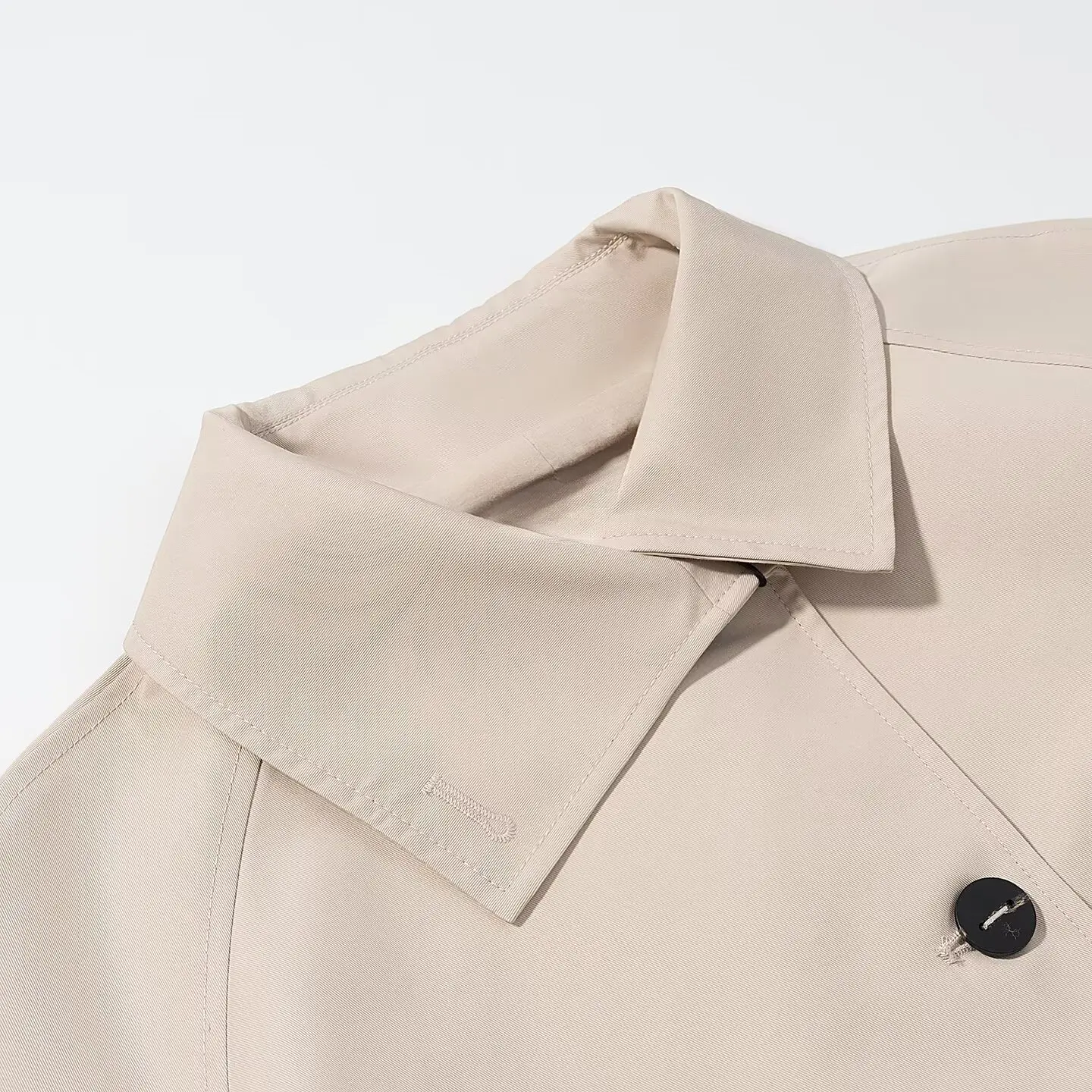 Autumn Women's Clothing Short Windbreaker Jacket Turn-Down Collar Long Sleeved Simple Versatile Ladies' Trench Coat Streetwear